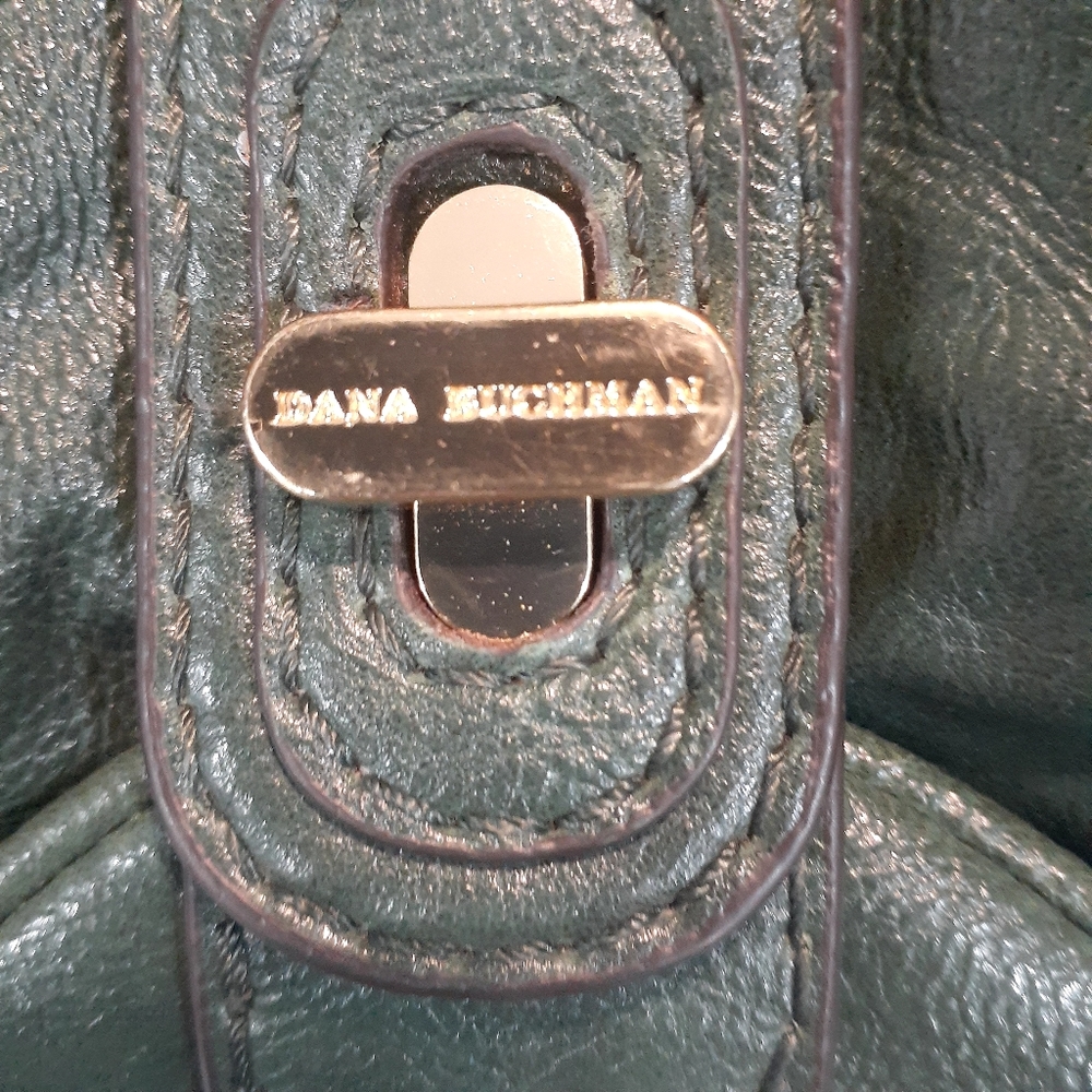 Dana Bachman hunter green and gold satchel - Picture 2 of 13